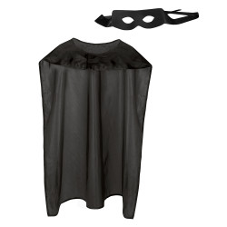 Plášť Supermana černý s maskou